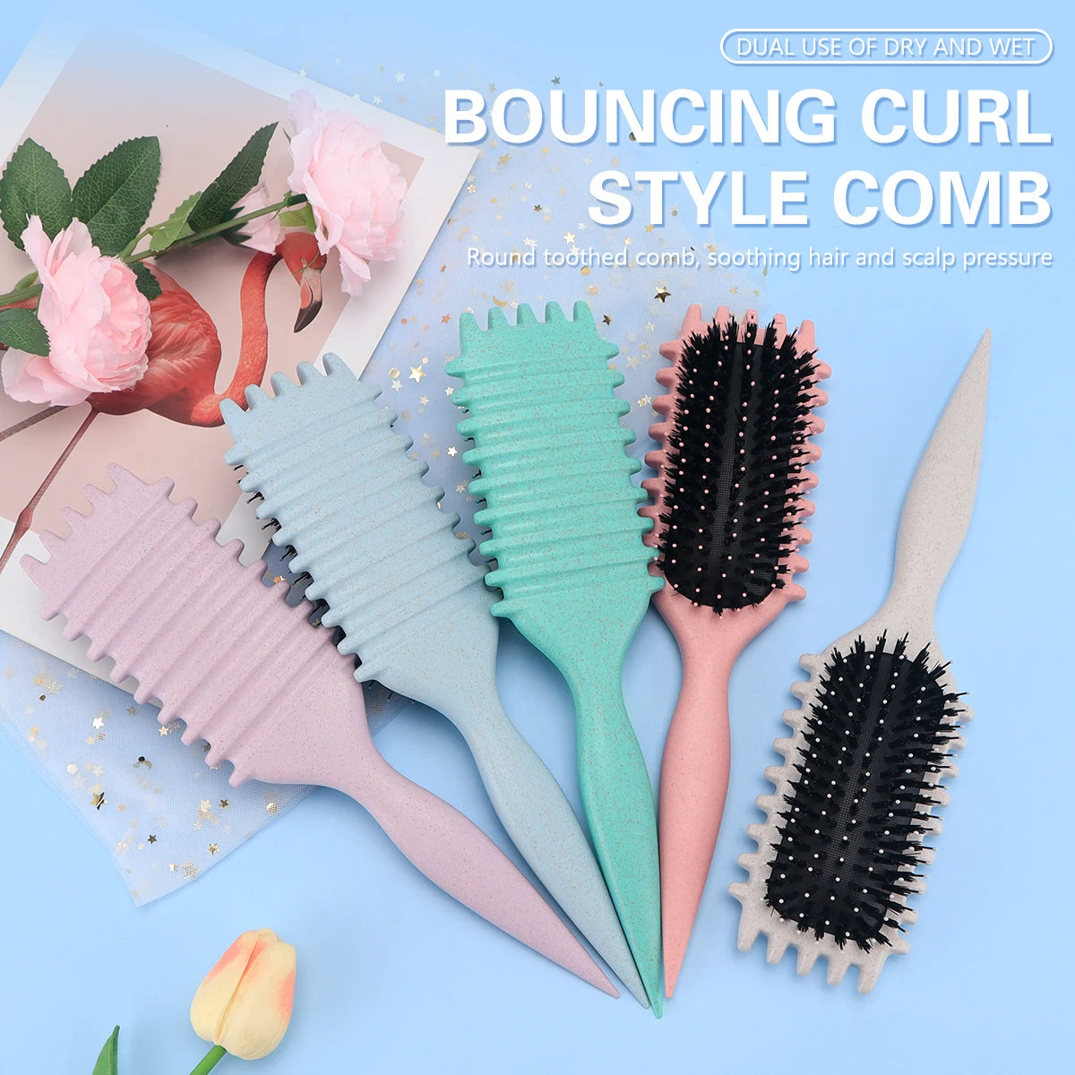 Salon Styling Curly Hair Styling Brush Curl Hair Brush for Combing and Shaping Men's and Women's Curls Reduce Pulling Tools