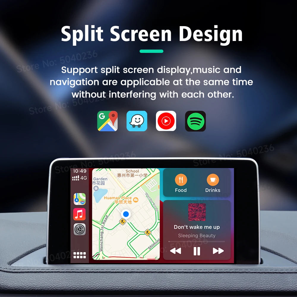 CarlinKit Mini 5 CarPlay Wireless USB Dongle Plug &Play Split Screen Wired To Wireless Adapter For Benz Kia Volvo Mazda MG Ford