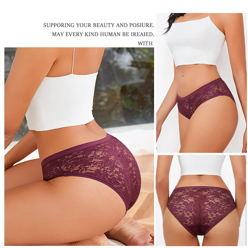 1Pc Sexy Floral Lace Underwire Bras Panties Sets Hollow Out See-Through Romantic Lingerie Underwear Sexy Women Panties S-XL