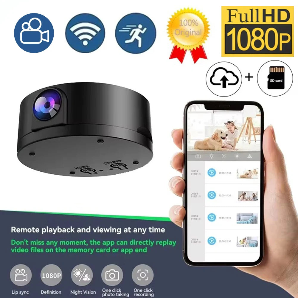 HD 1080P Mini Camera Smart Camera Home WiFi Camera Home Night Vision HD Camera with Abnormal Reminder Function