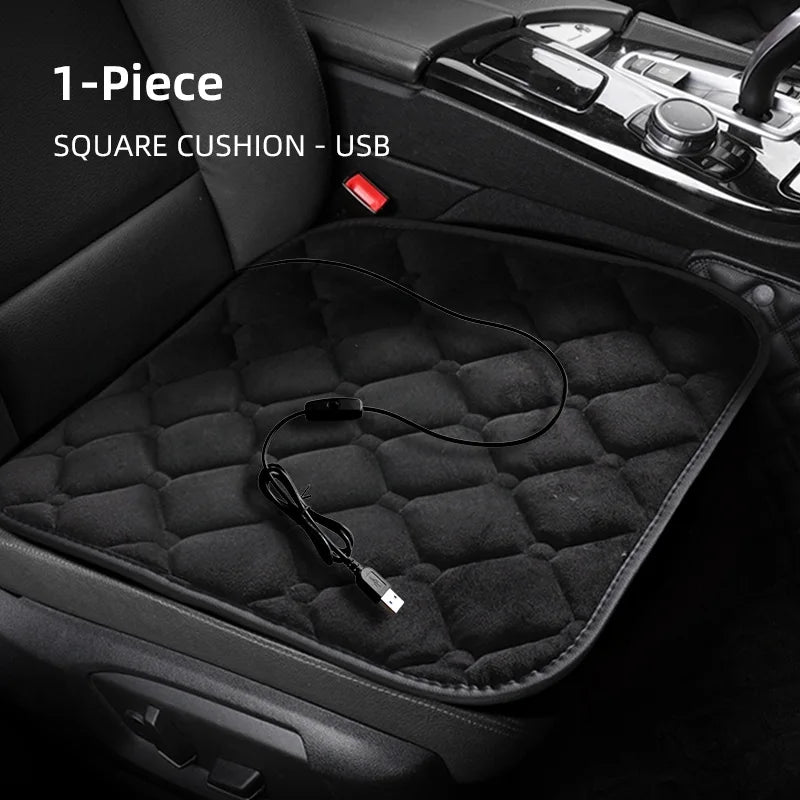 Winter heated seat cushion, sedan automatic power-off speed, thermoelectric heating small square cushion, car USB warm car seat