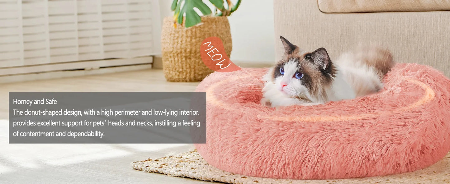 Super Soft Pet Bed Plush Large Size Suitable for Medium-Sized Dogs Machine Washable Round Dog Bed Comfortable Sleeping Nest