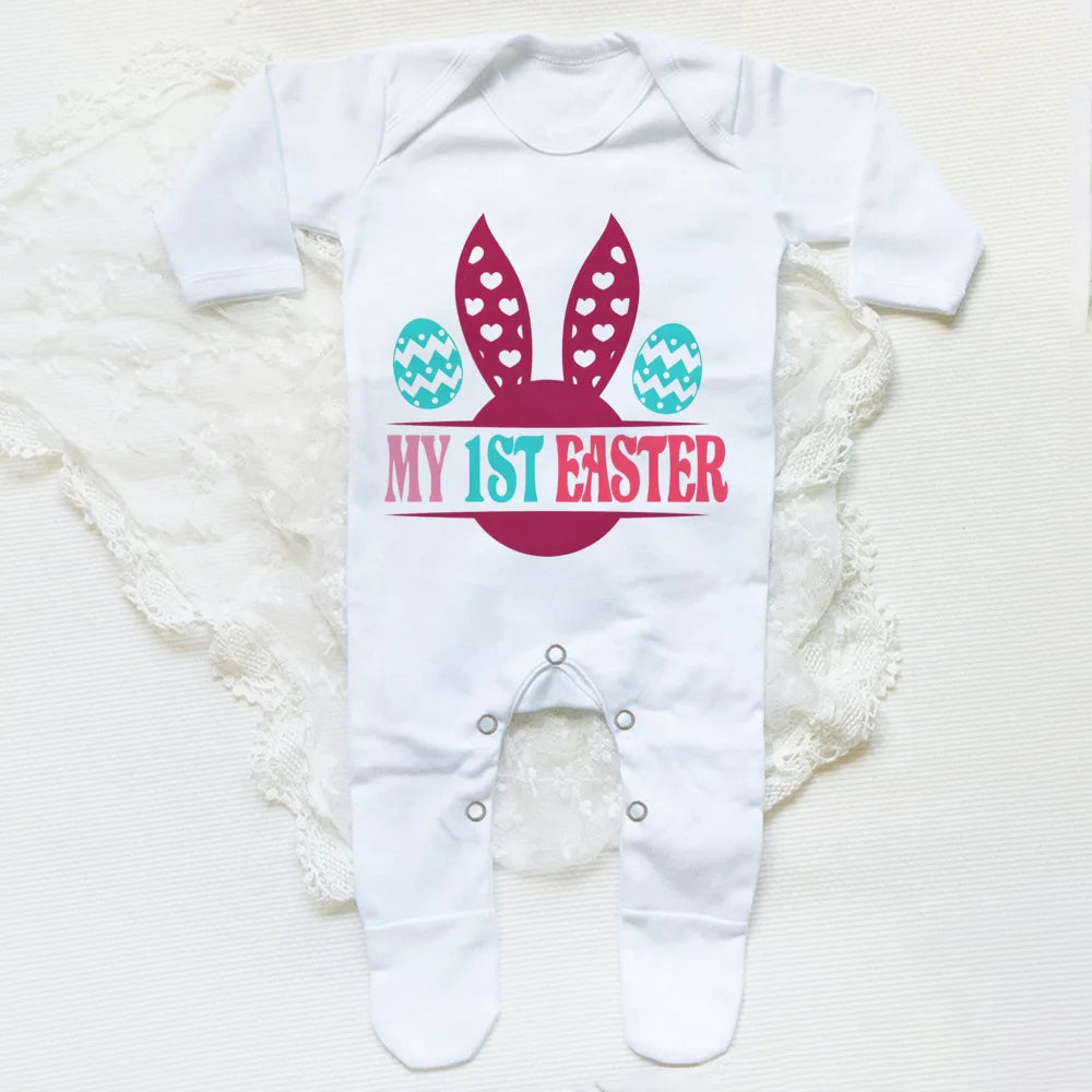 My First Easter Print  Baby Sleepsuit Newbron Babygrow Sleepsuit Baby Girl/ Boy Clothing Infant Easter Day Present  Bodysuits