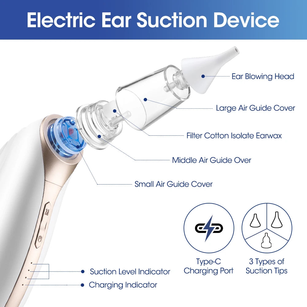 Baby Nasal Aspirator Electric Nose Cleaner Newborn Baby 9-Speed Nose Suction Device Booger Mucus Sucker for Infant Low Noise