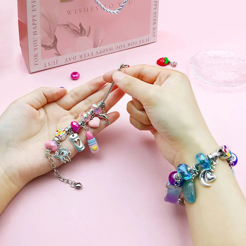 Charms DIY Bracelet Jewelry Making Kit, Jewelry Beads Pendants, Snake Chains Necklace, Gift Box, Perfect Gifts