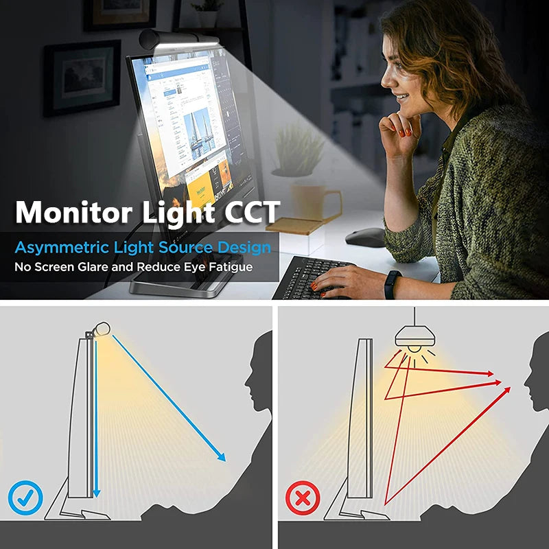 RGB CCT Led Monitor Light Bar for Computer Gaming Lights Bar Monitor Screen Hanging Lighting USB Dimmable Desk Lamp Atmosphere