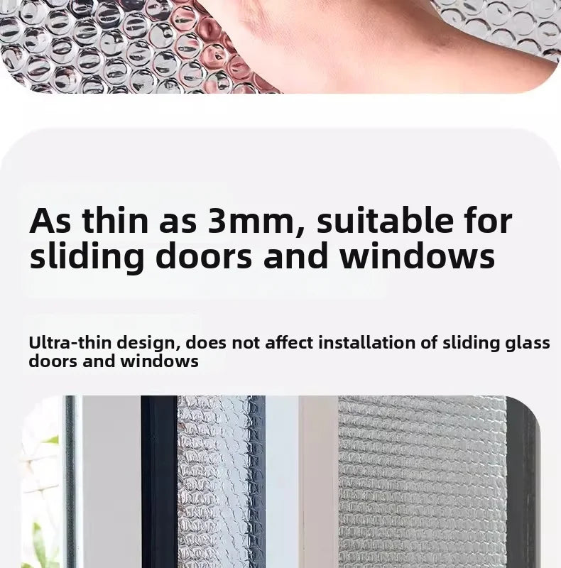 Double Sided Aluminum Foil Sun Block Curtain Retractable Heat Insulation Roller Blind Anti-UV Heat Insulation Window Sunscreen