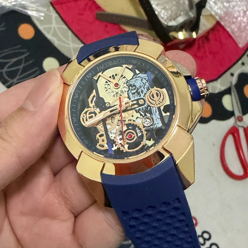 TOP Quality Hot AAA Jacob & Co Original Brand Watches For Mens Classic Lion Dial Multifunction Watch High Quality AAA Male Clock