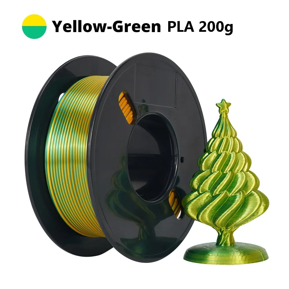 Dual color PLA Filament Multicolor PLA Filament 200g/roll 1.75mm 3D Printer Filament No-Tangling Bubble Free for FDM 3D Printer