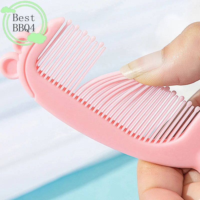 (BBQ4)2Pcs/Set Cute Kids Baby Small Hair Brush and Comb Set for Newborns & Toddlers Baby Brush Soft Bristles Baby Hair Care Gift