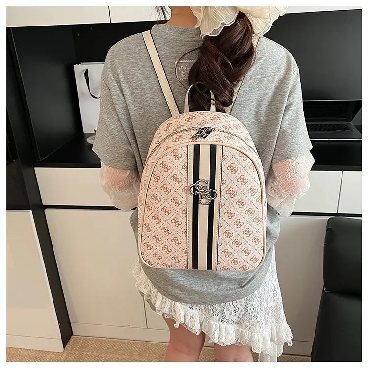 Luxury large capacity outdoor travel handbag, modern trendy women's backpack, classic design zipper shoulder bag