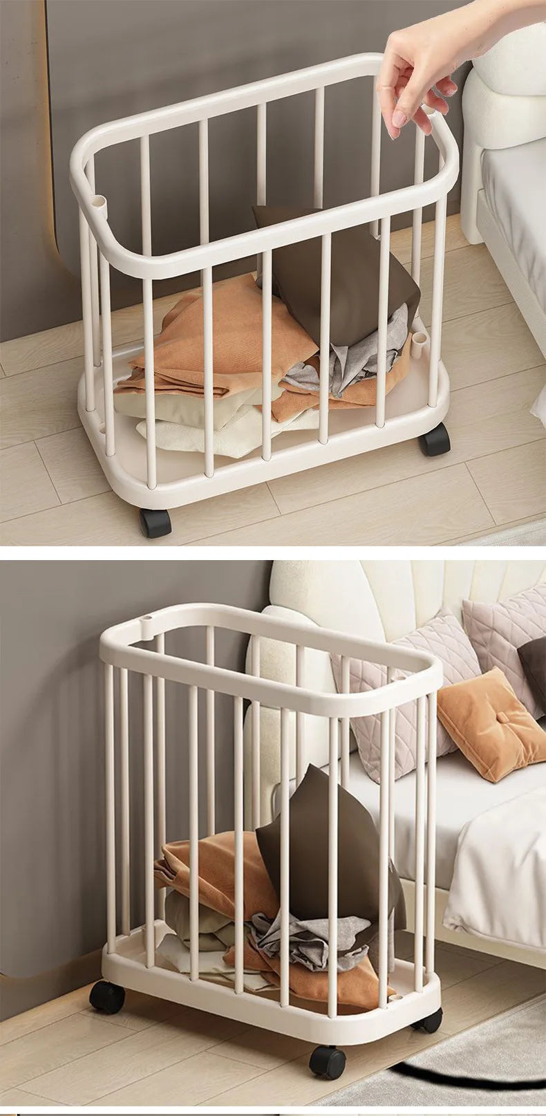 Home Portable Yoga Mat, Fitness Equipment Storage Basket, Snacks and Toys Storage Cart, Large Capacity Storage Clothes Rack