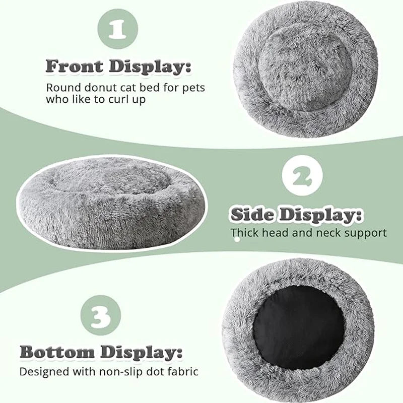 Super Soft Pet Bed Plush Large Size Suitable for Medium-Sized Dogs Machine Washable Round Dog Bed Comfortable Sleeping Nest
