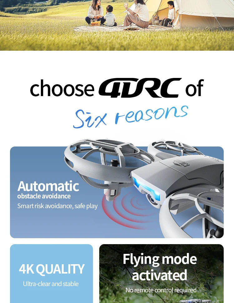 V8 Mini Drone 4K Profession HD Wide Angle Camera WiFi FPV RC Dron Height Keep Helicopter Foldable Quadcopter UAV Toys Gift