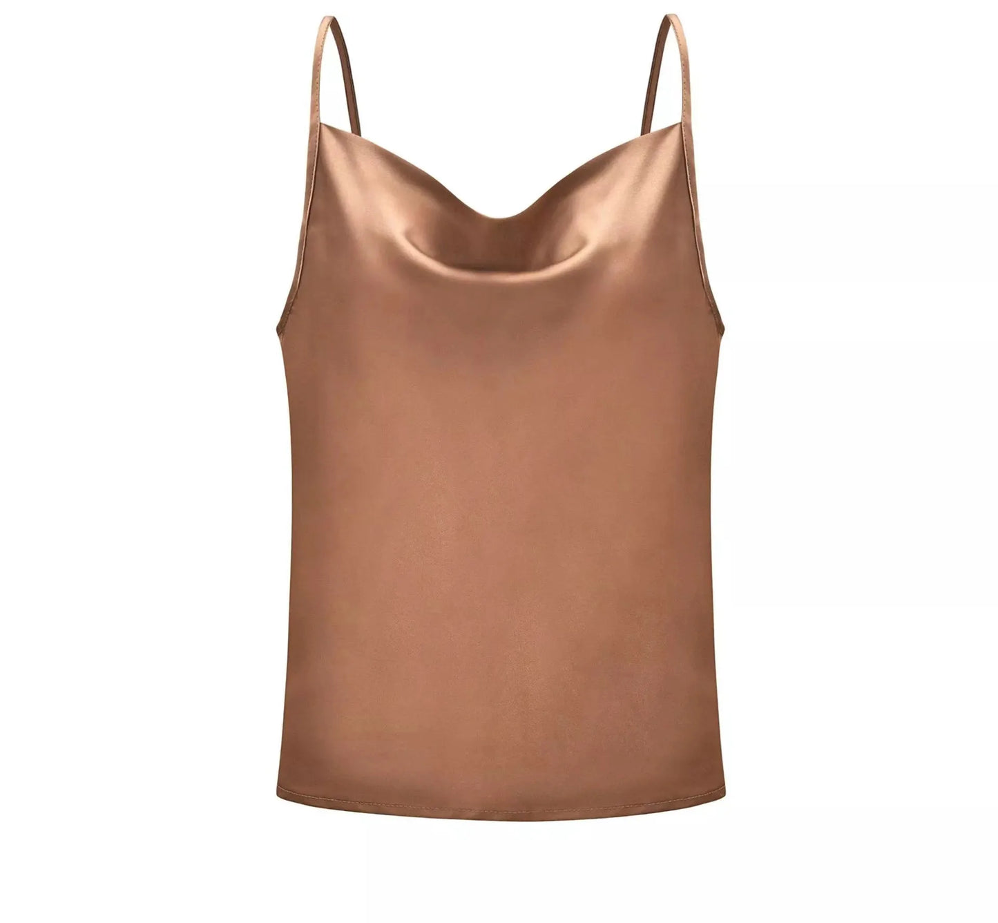 Summer Sexy Satin Strap Vest Top Sleeveless Inner Wear Base Tank Top Backless Splice Straight Cut Regular Length Women's Vest