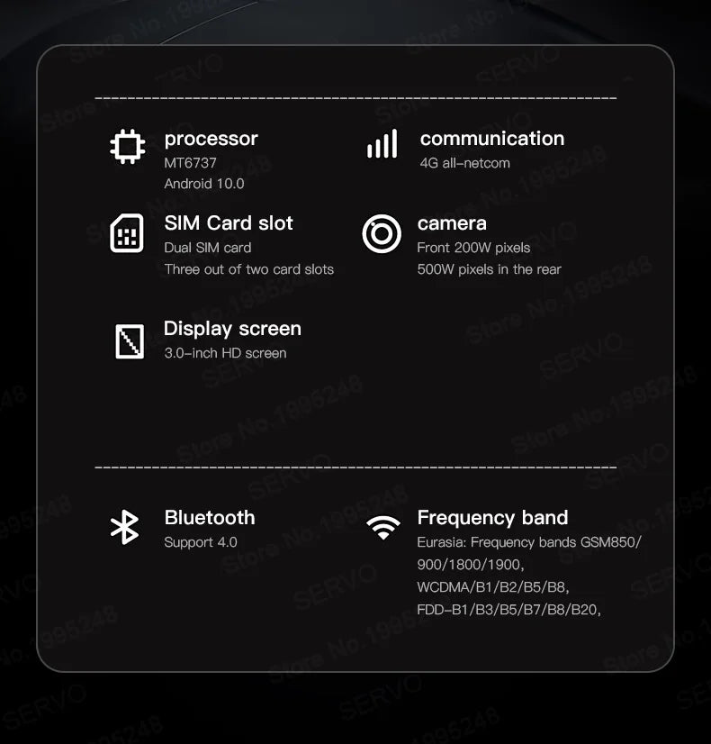 SERVO S24 MINI Android Smartphone 4G Network 2 SIM standby Play Store Face Unlock 3.0" Color Screen Mini Card Smart Mobile Phone