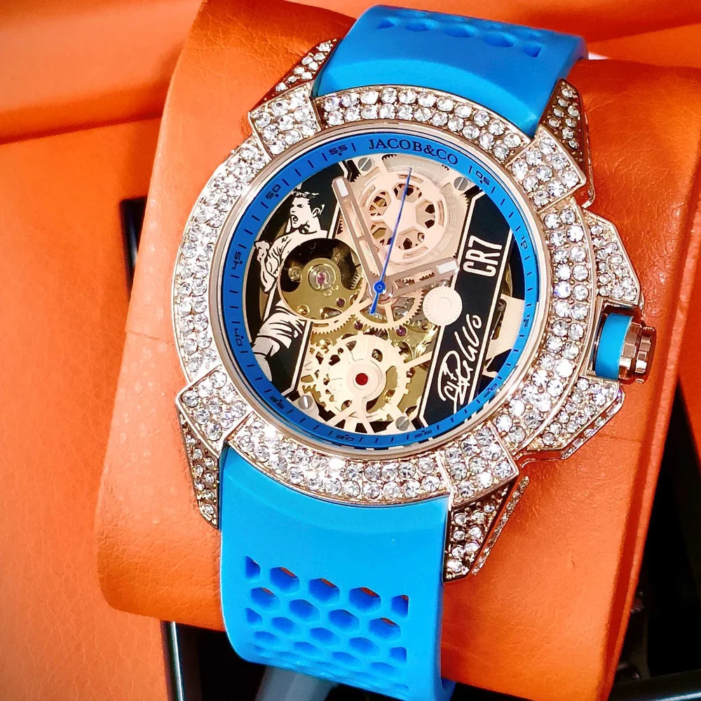 TOP Very Hot Jacob & Co Original Brand Watches For Mens  Full Diamond Automatic Mechanical Wristatch High Quality AAA Clocks