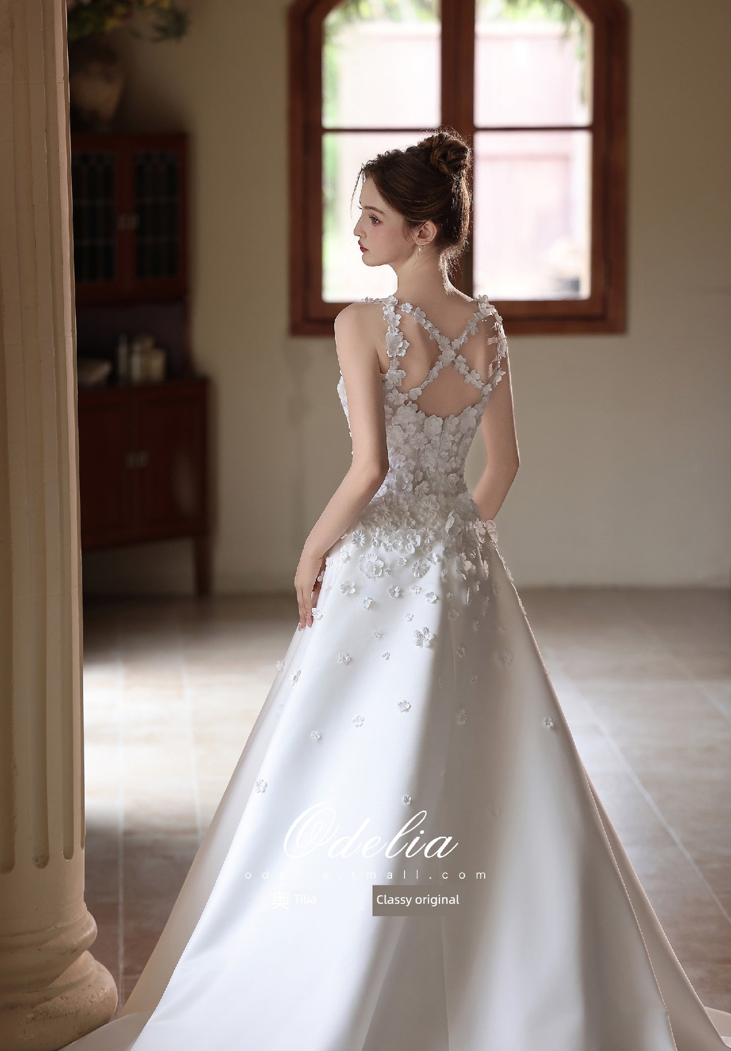 odelia "Mysterious Garden" 2025 New arrival Light Weddings Bride Gauze French Satin Minimalist Light