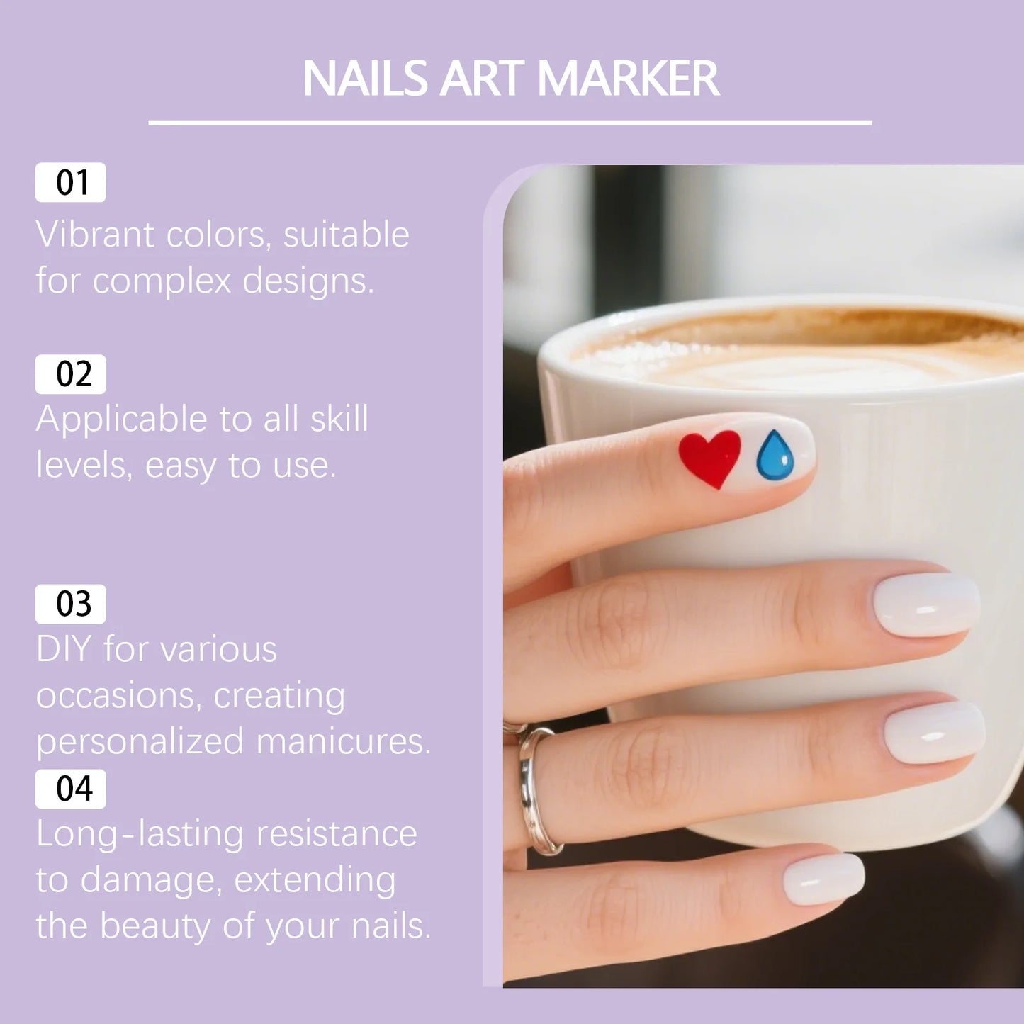 Multi-Color DIY Nail Art Pens Line Drawing and Detailing Tools for Nail Art Ideal for Manicure Nail Designs and DIY Nail Art Kit