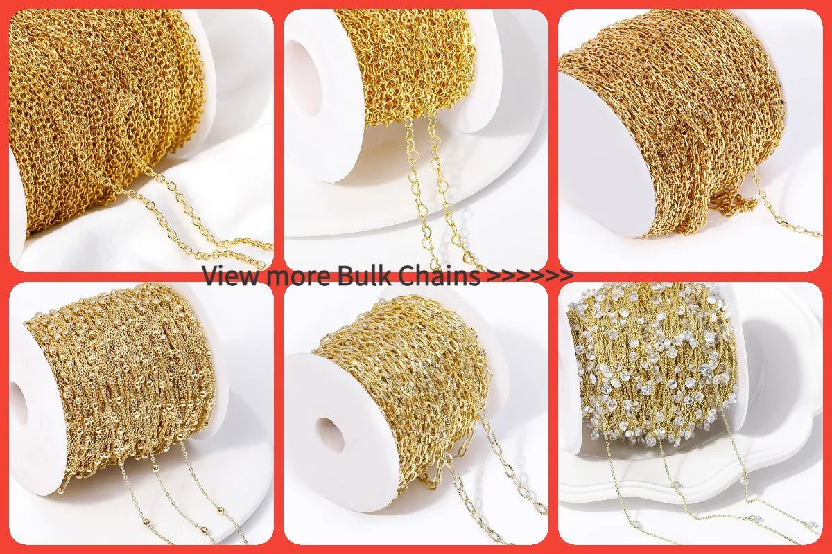 18K Gold Plated Brass Stripe Crimp End Beads Stopper Open Crimp Beads Covers DIY Handmade Crafts Accessories For Jewelry