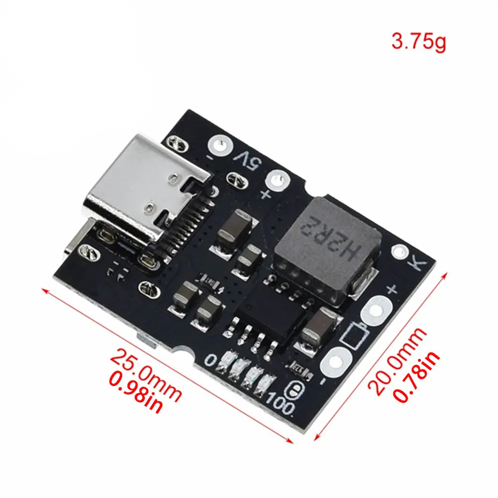 Type-C USB 5V 3A Boost Converter Step-Up Power Module Charge/Discharge Battery Protection Board With Switch LED Indicator