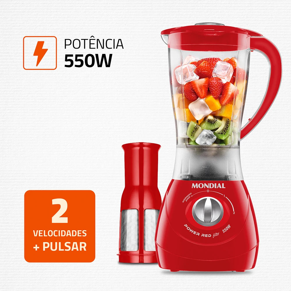 Mondial Turbo Power Filter L-77 Red 127V Blender