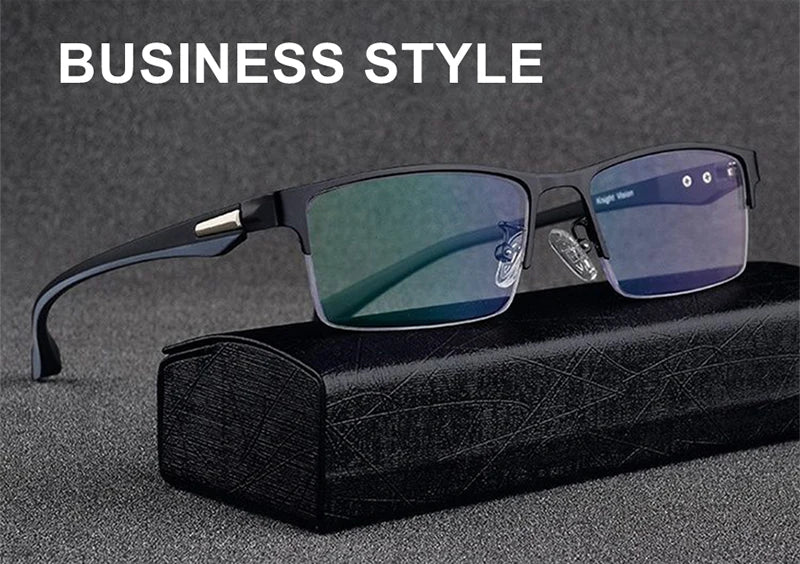 2022 Transition Photochromic Multifocal Reading Glasses Men's Smart Progressive Anti Blue Ray Half-Frame Hyperopia Eyewear +2.5