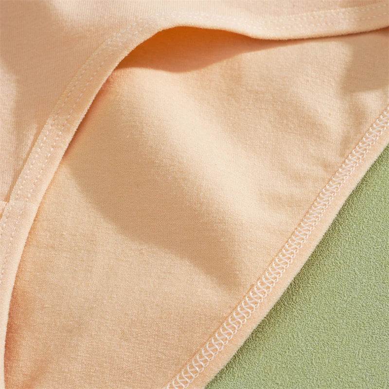 FINETOO 2Pcs Women Cotton Seamless Underwear Sexy Lace Waist Patchwork Panties Female Solid Briefs Plus size Breathable Lingerie