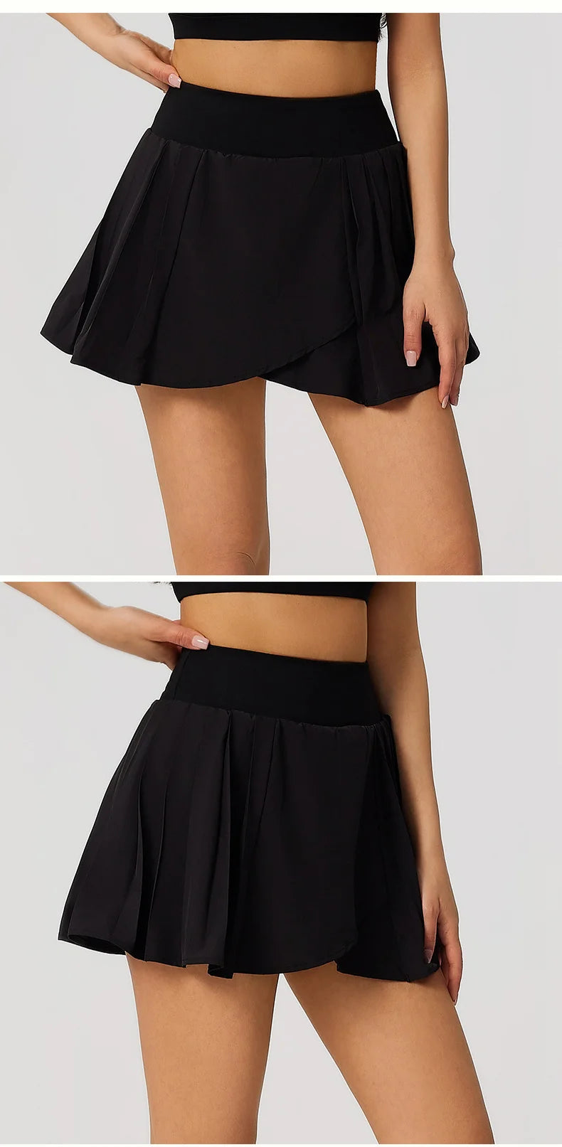 High Waisted Tennis Mini Skirt Women's Tennis Yoga Golf Sports Belt Safety Pants Pocket Comfortable Breathable Sports Skirt