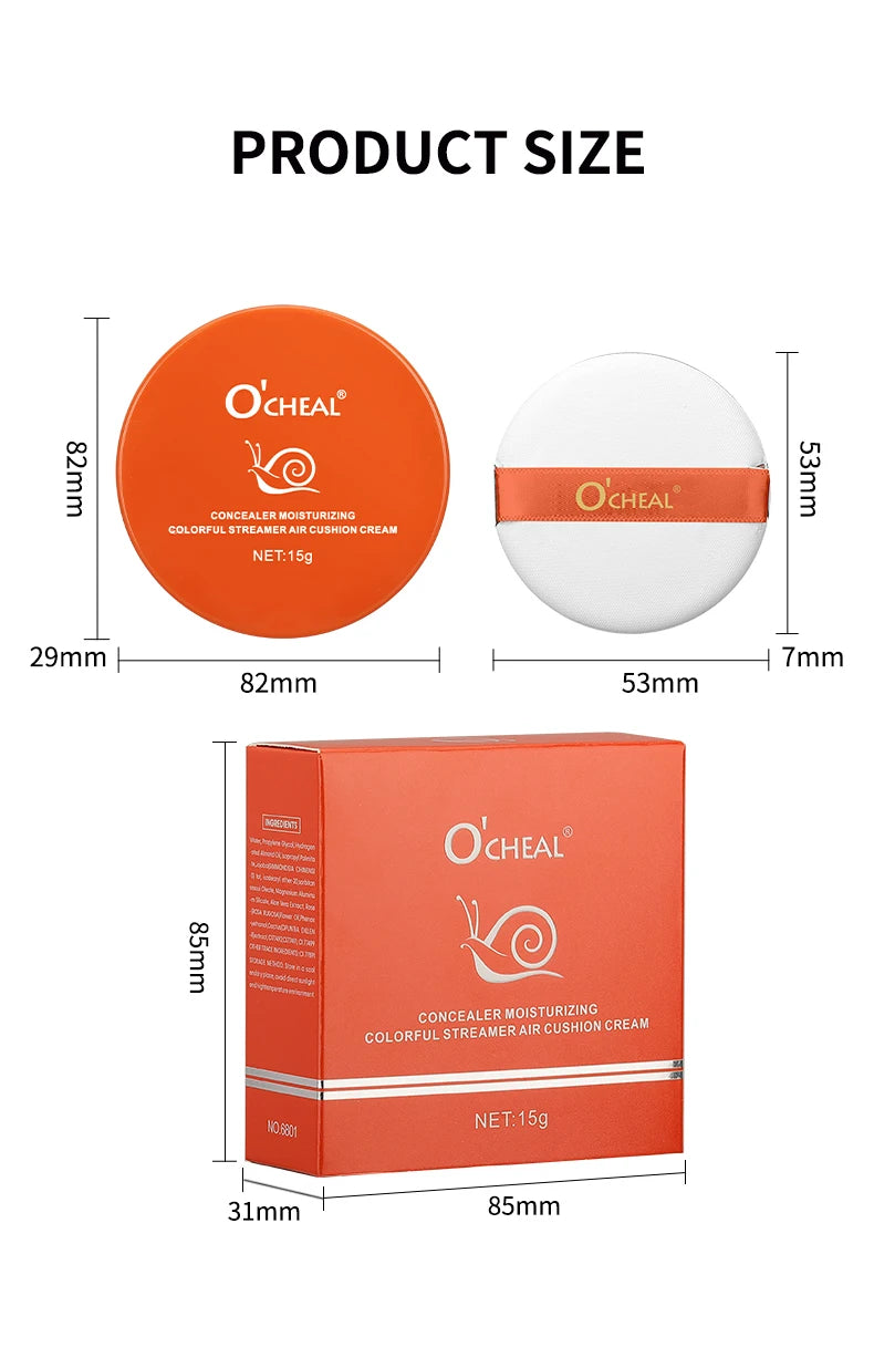 OCHEAL Whitening BB Cream Foundation Cream for Face Makeup Concealer Air Cushion for Girl Make Up Facial Beauty Original Makeup