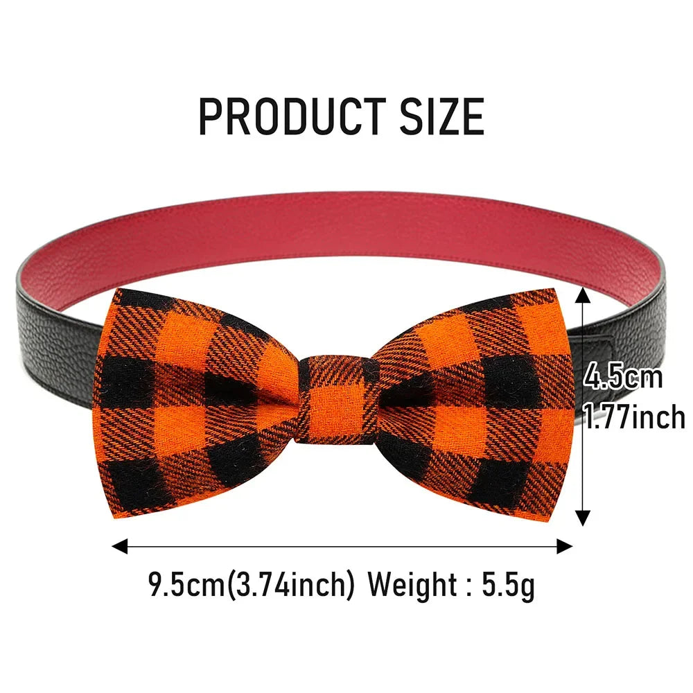 50pcs Cotton Glaid Dog Bowtie Sliding Pet Dog Collar Bow Bulk Small Doga CataBow Tie For Dogs Pets Grooming Dog Accessories