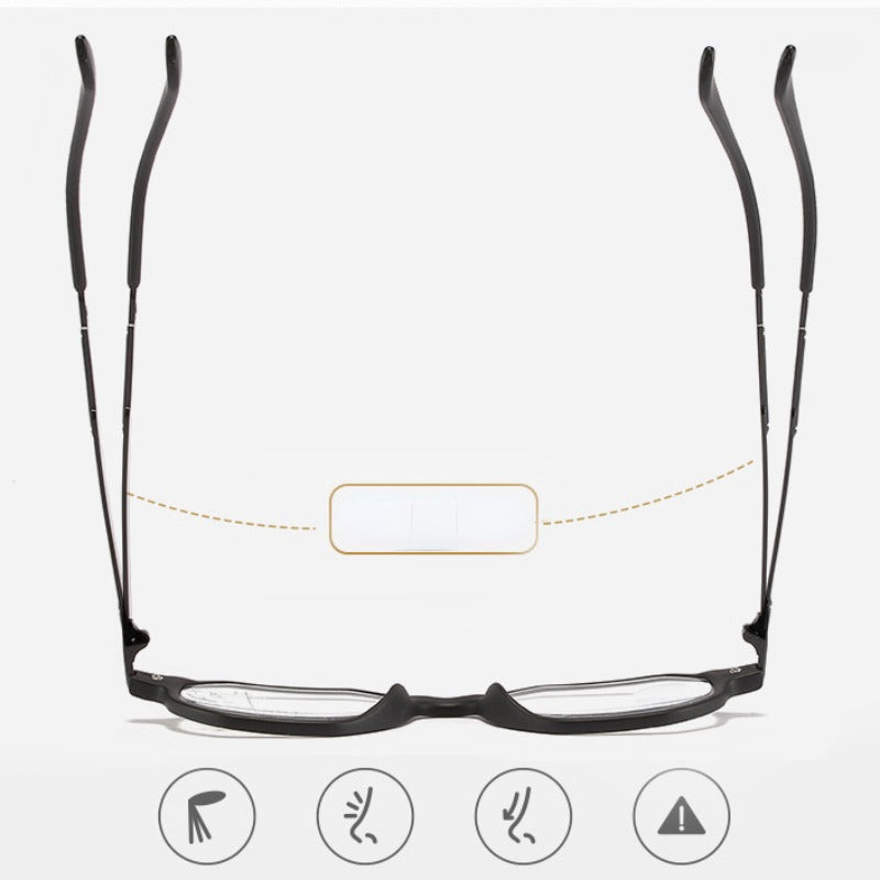 Multifocal Presbyopia Glasses HD Intelligent Anti Blue Light Hyperopia Glasses Neutral Multifocal Reading Glasses for Men
