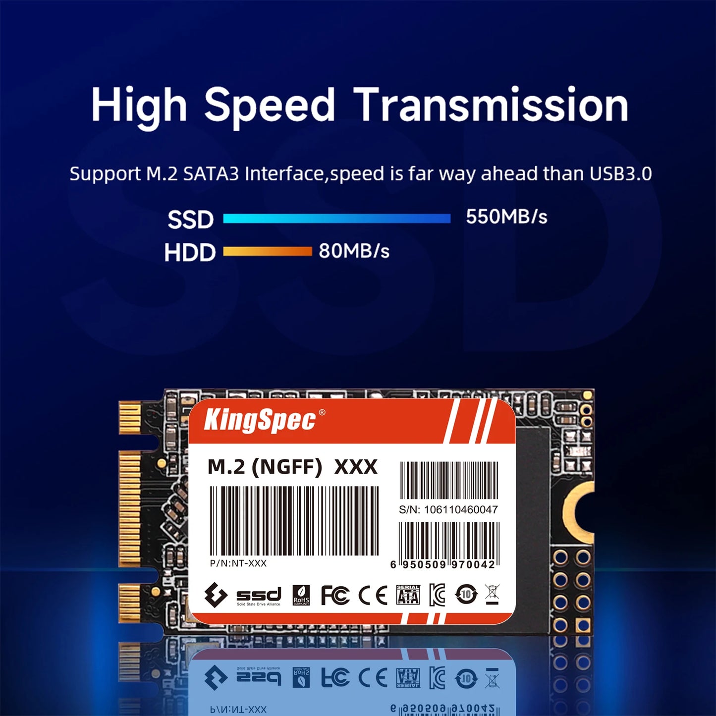 KingSpec NGFF SSD 2242 SATA 128GB 256GB 512GB 1TB M.2 SSD Internal Hard Drive Solid State for Laptop Desktop PC Acer EC 47 Table