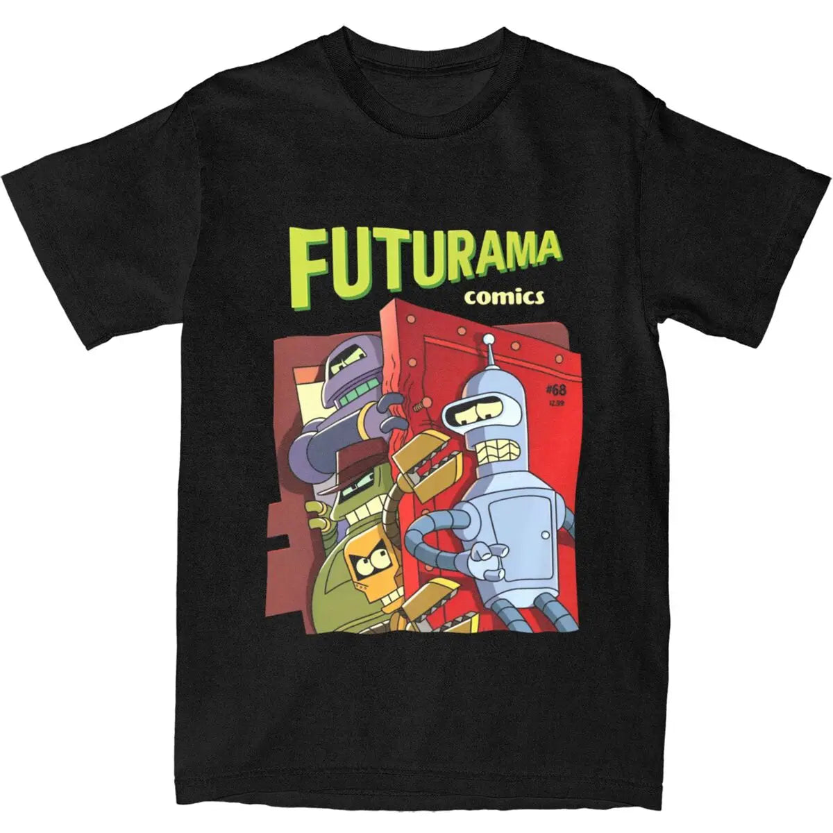 Men Women's Futuramas Comics T Shirts 100% Cotton Tops Novelty Short Sleeve Crewneck Tees 4XL 5XL 6XL T-Shirt