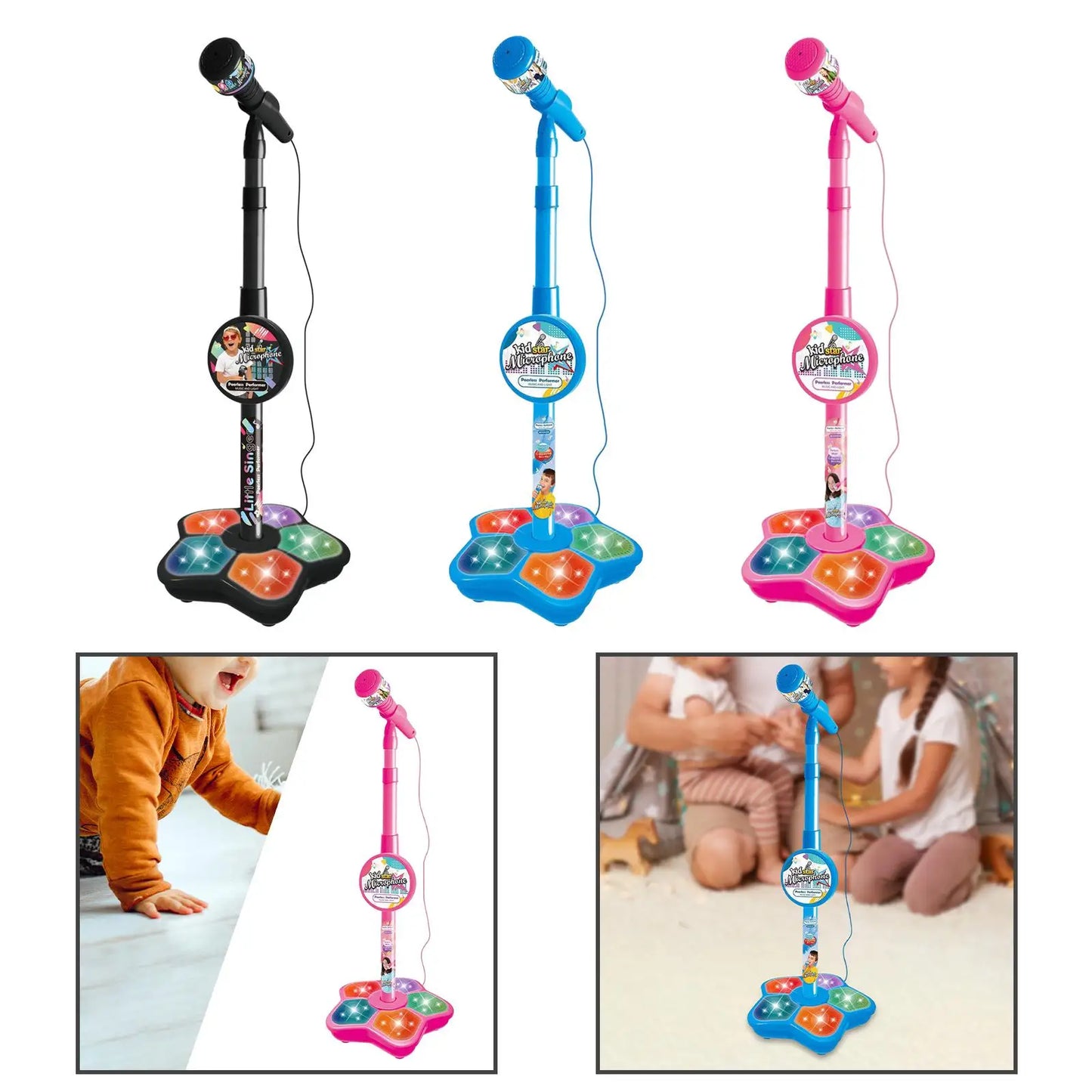 Karaoke Machine Music Toys Kids Microphone and Stand for Age 3+ Years Old