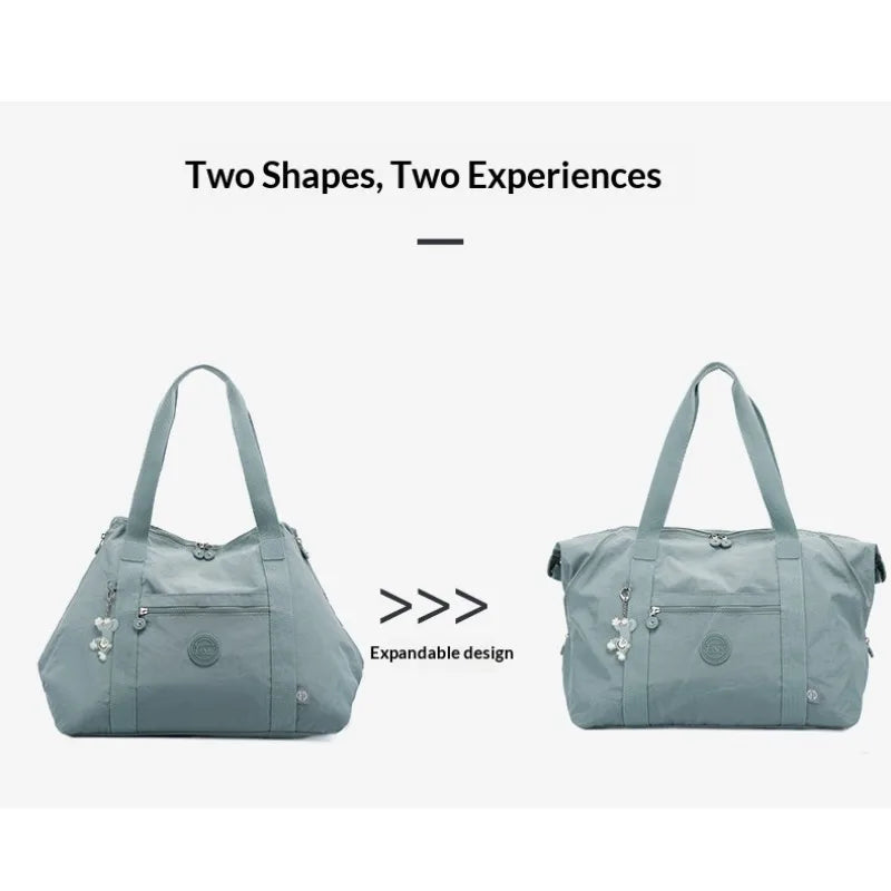 Women Lightweight Large-Capacity Travel Bag Handbags Female Nylon Shoulder Beach Bag Girl Top-handle Casual Tote Purse