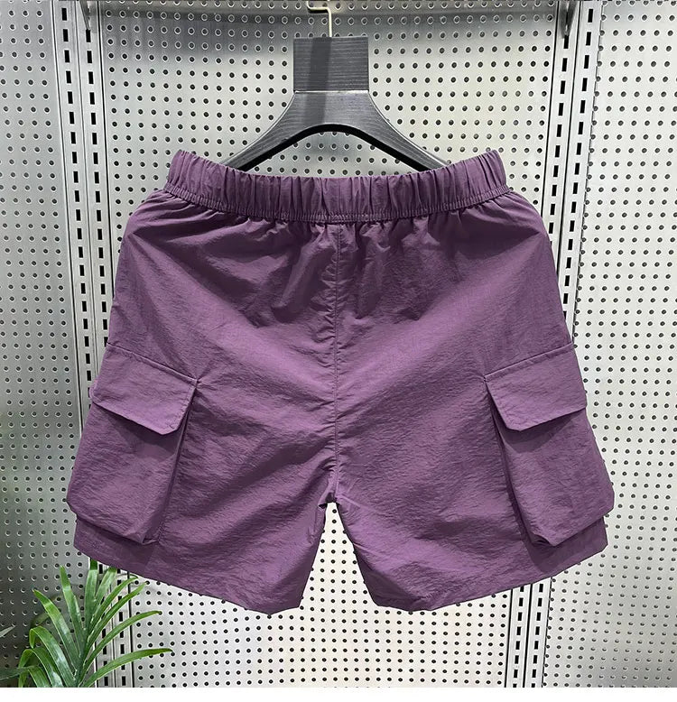 Summer Men's Casual Sports orts Qui Dry Beach Fourths Multi kets Youth Active Sle mid Waist Straight Leg een Color