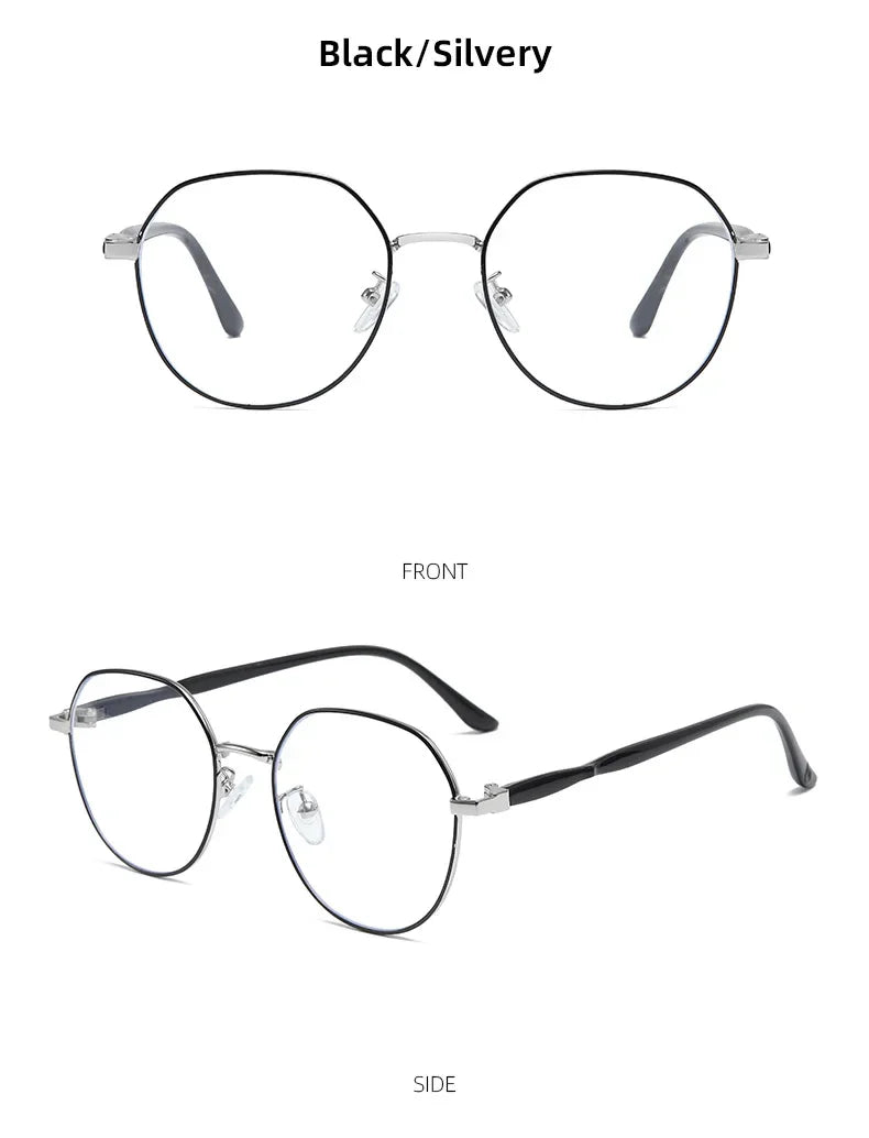 Progressive Multifocal Glasses Anti Blue Light Reading Glasses Fashion Women Men Metal Near and Far Presbyopic Eyewear Diopter