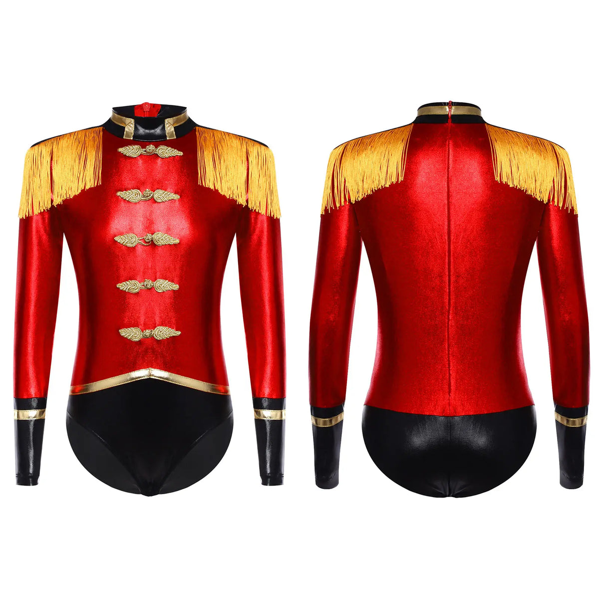 Halloween Costume Romper Circus Ringmaster Cosplay Carnival Party Shiny Sequins Leotard Dress Drum Majorette Magician Dress Up