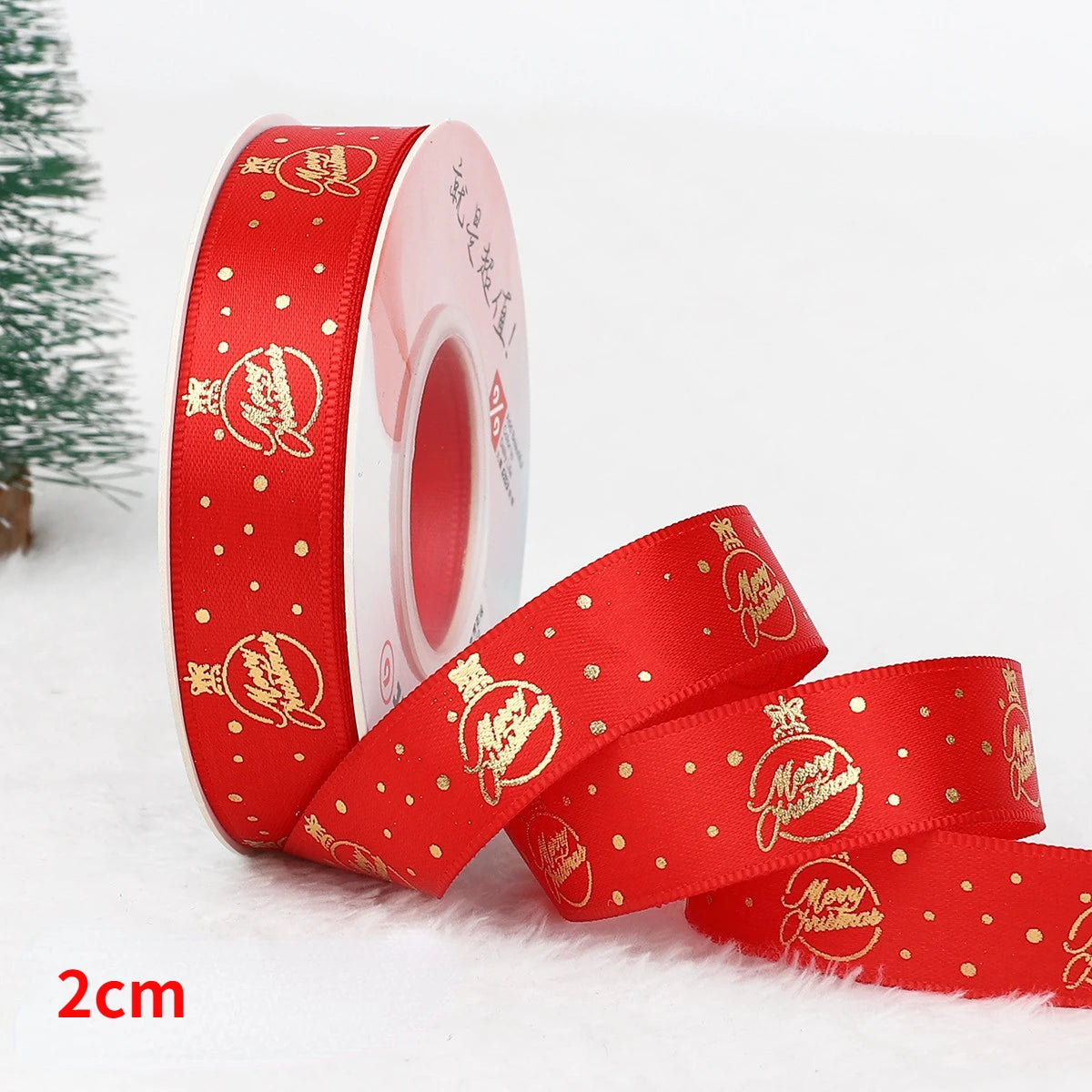 5yards Christmas Ribbon Printed Christmas Polyester Ribbon For Handmade Design Christma Decoration DIY Cake Bouquet Gift Packing