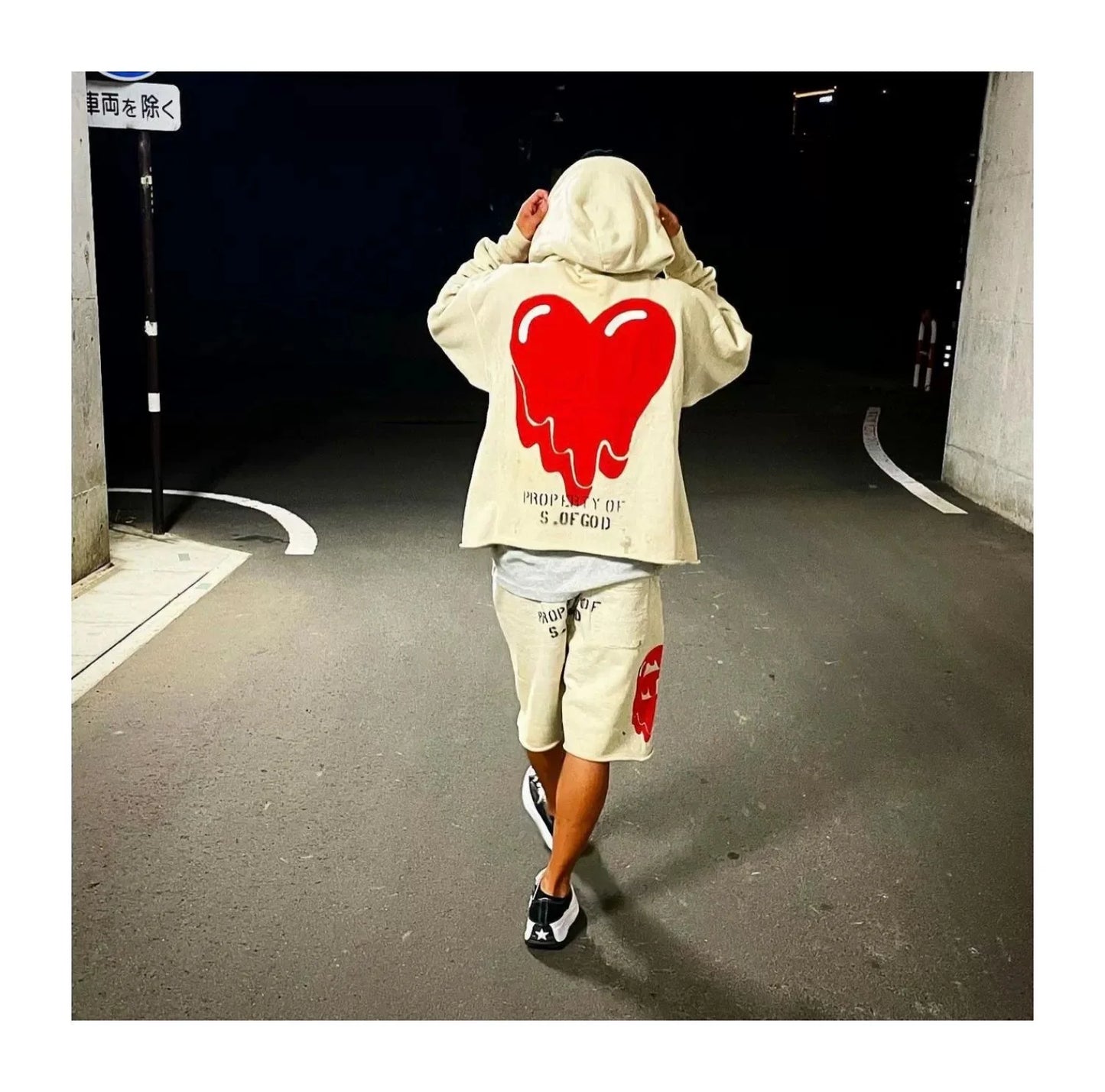 Mens Clothing  Vintage graffiti destroys dirty painted high street loose casual hoodies ropa hombre