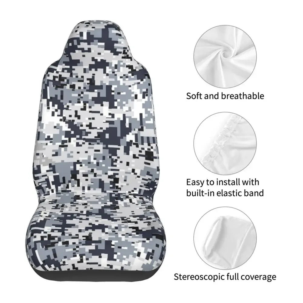 Urban Style Camouflage Universal Car Seat Cover Off-Road For SUV Multicam Front Rear Flocking Cloth Cushion Fabric Hunting