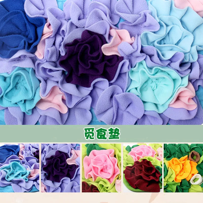 Pet Sniffing Mat Dog Interactive Flower Slow Feeding Training Pad Puzzle Treat for Dogs Cats Rabbits Foraging Skills
