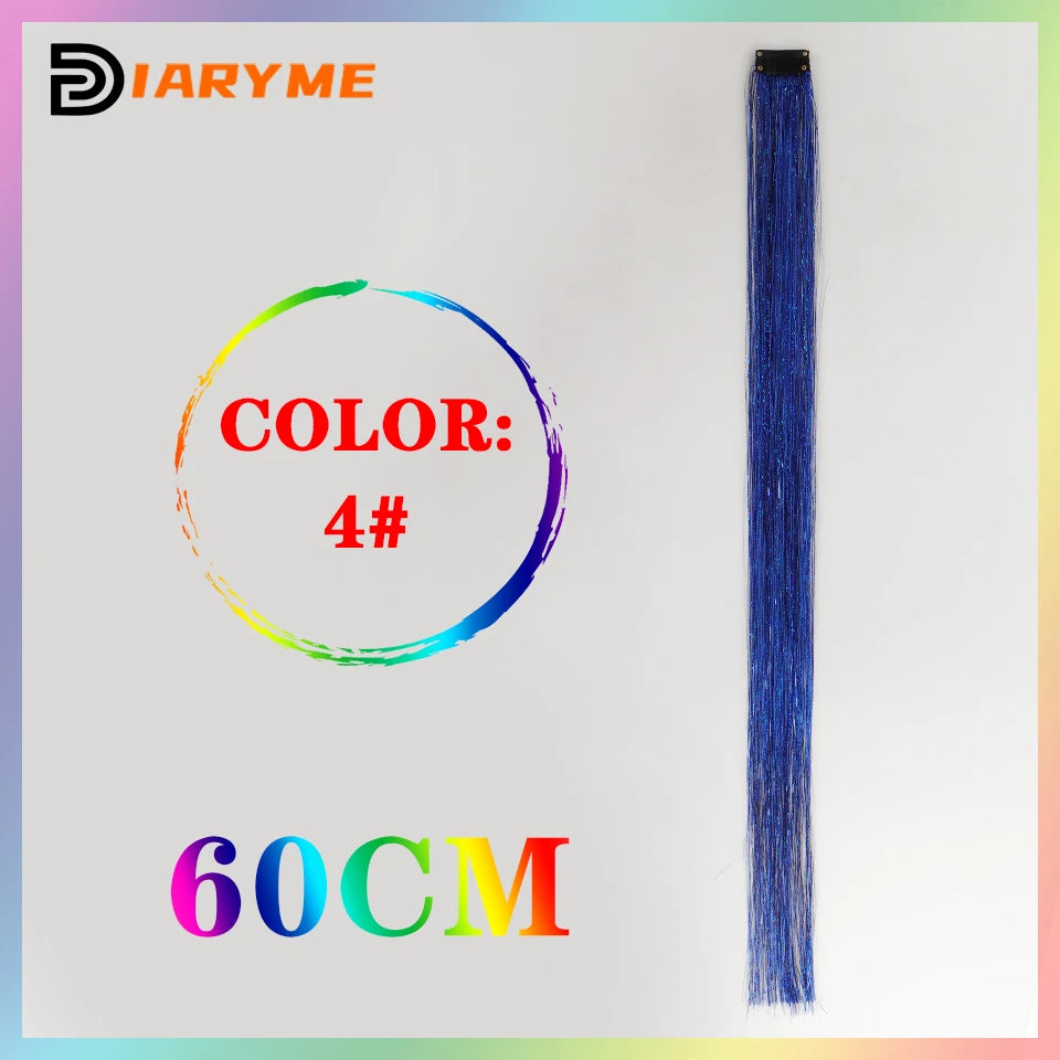 Colorful Hair Extensions Curly One Clip in Synthetic Long Hairpiece For Girls Women Kid Multi-colors Party Highlights Wig Piece
