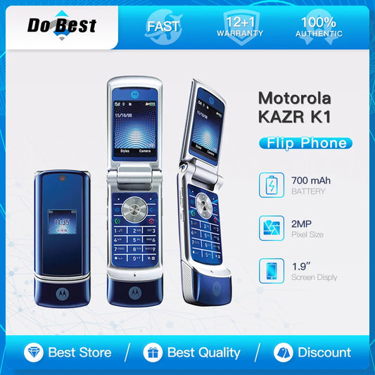 Motorola KAZR K1 GSM/2G Network Mobile Phone 700 Mah Battery 2MP Camera Unlocked Cheap Cell Phone