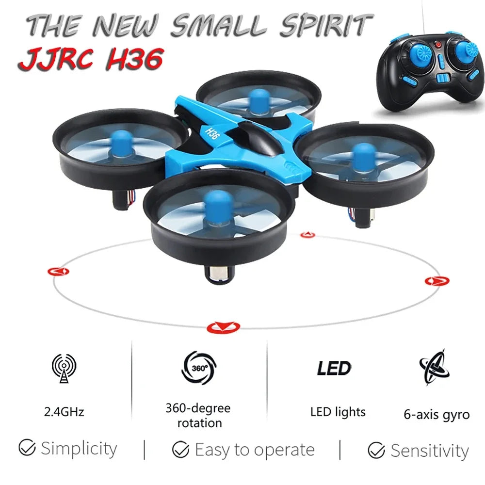 JJRC H36 Mini Drone 4ch 6-Axis Headless Mode Helicopter 360° Flip 3 Batteries Remote Control Quadcopter Toy Mini Drone For Kids