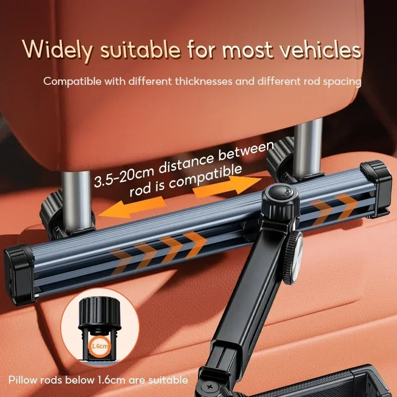 Hipacool Car Phone Holder Tablet Seat Back Stand Headrest Back Seat with 360° Rotatable for 4.7-12.9" for iPhone iPad Universal