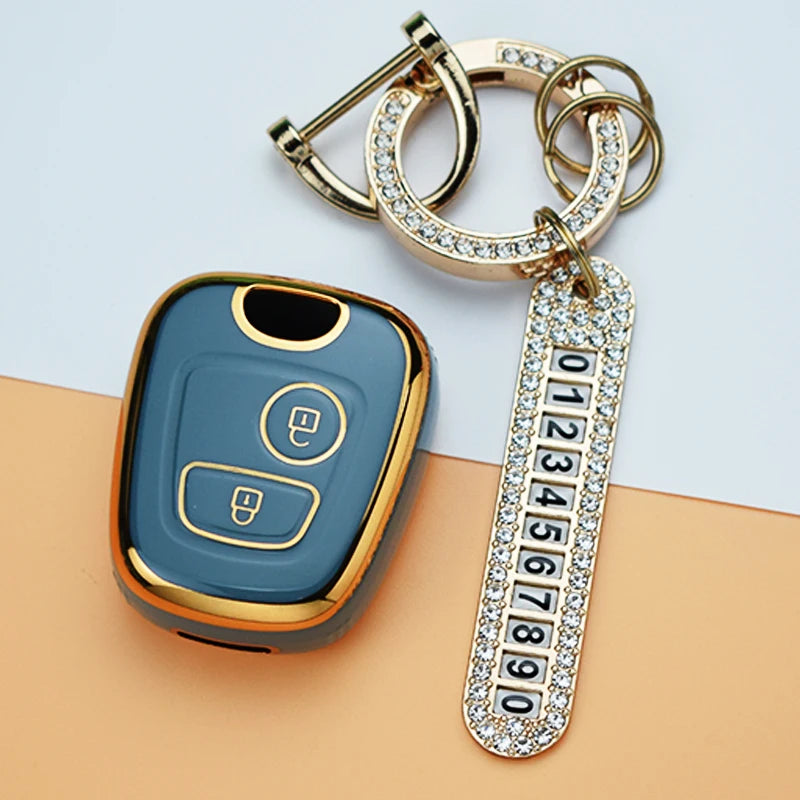 For Peugeot 107 206 207 307 For Citroen C1 C2 C3 C4 Picasso For Toyota Aygo TPU Car Remote Key Case Cover Shell Fob Keychain