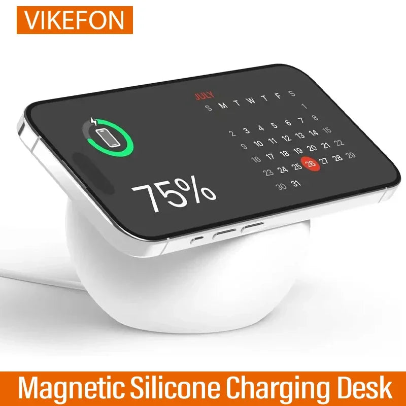Ball Shape Magnetic Silicone Charging Desk Holder Stand for Magsafe IPhone 15 14 13 12 Pro Fast Charger Dock Station Accessories