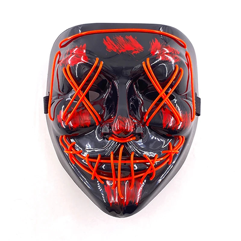Halloween Carnival Party Costume Decoration Luminous LED Mask Halloween Mask LED Maske Light Up Party Masks for Glow Party